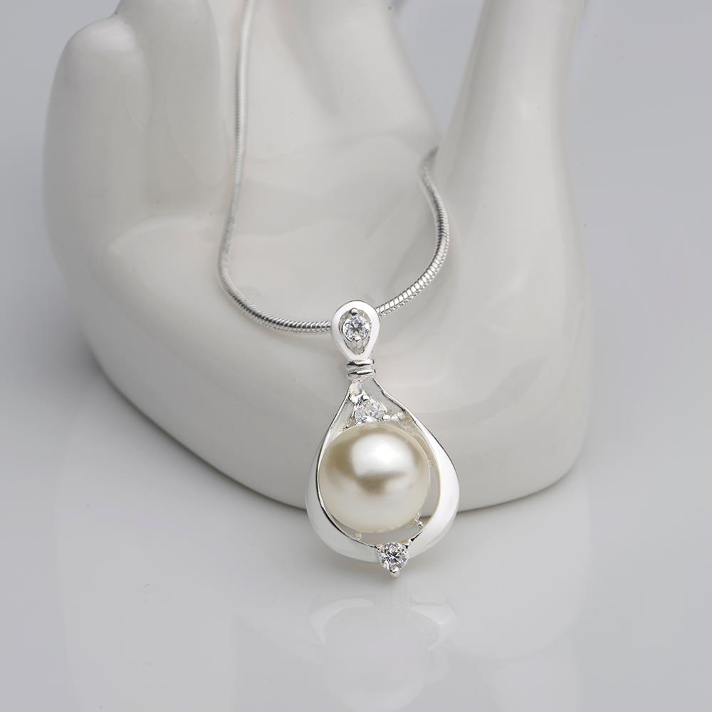 Wholesale Trendy Silver Water Drop Pearl Necklace TGSPN481 3