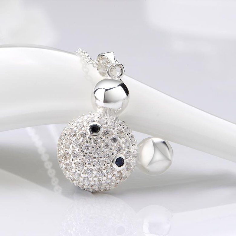 Wholesale Romantic Silver Ball CZ Necklace TGSPN574 0