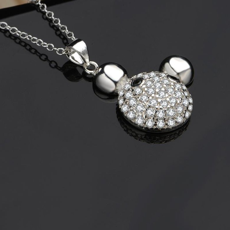 Wholesale Romantic Silver Ball CZ Necklace TGSPN574 1