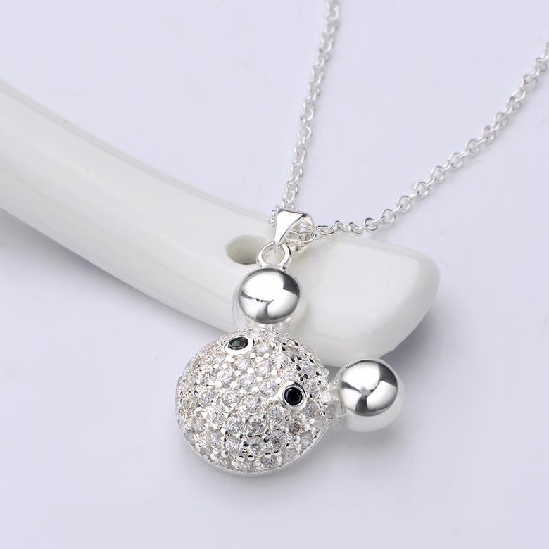Wholesale Romantic Silver Ball CZ Necklace TGSPN574 3