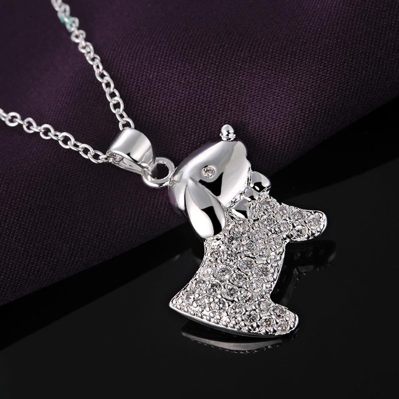 Wholesale Romantic Silver Animal CZ Necklace TGSPN598 0
