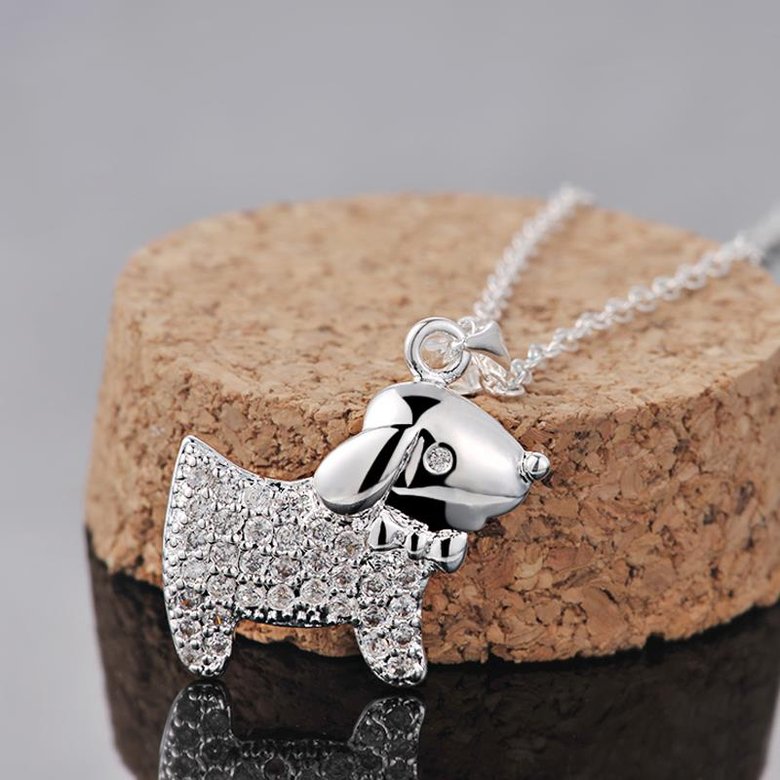 Wholesale Romantic Silver Animal CZ Necklace TGSPN598 1