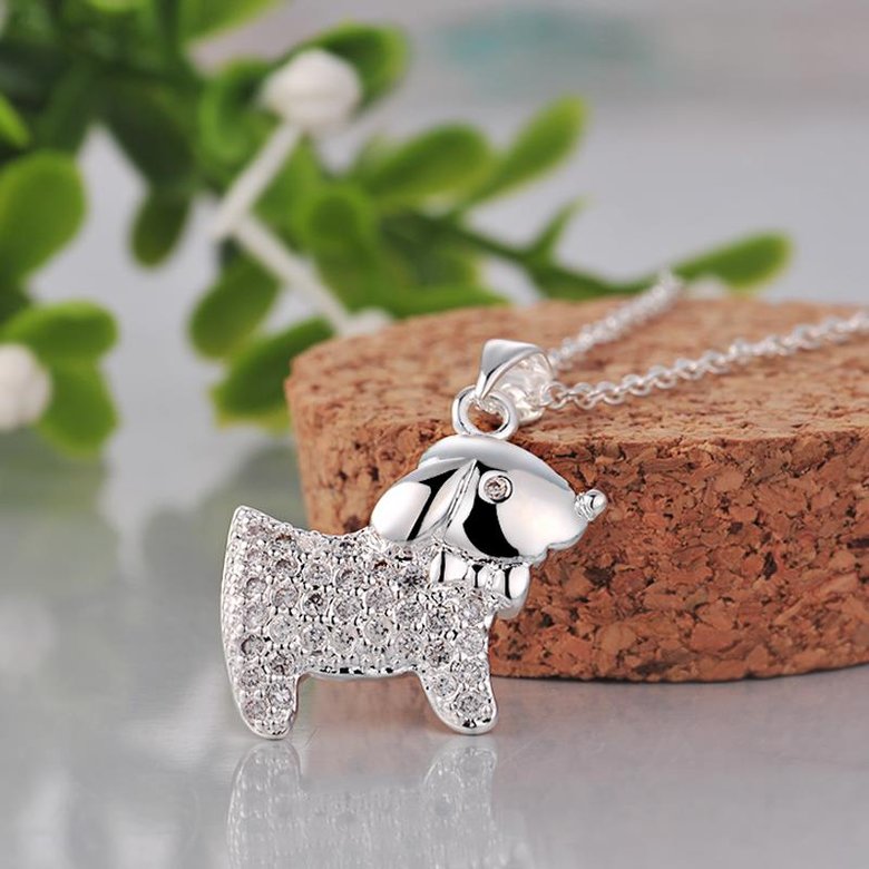 Wholesale Romantic Silver Animal CZ Necklace TGSPN598 2