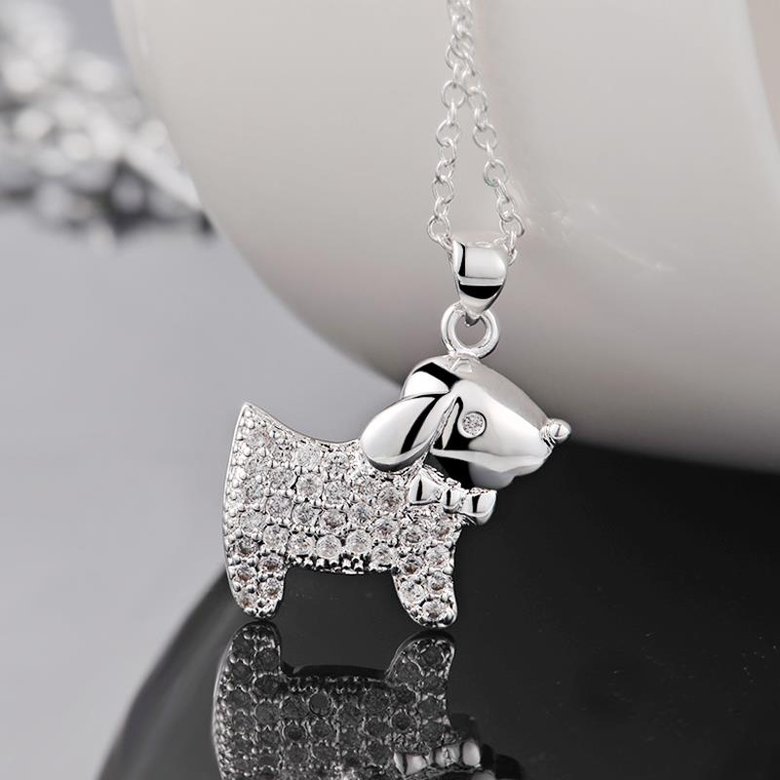 Wholesale Romantic Silver Animal CZ Necklace TGSPN598 3