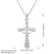 Wholesale Trendy Silver Cross CZ Necklace TGSPN616 0 small