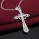 Wholesale Trendy Silver Cross CZ Necklace TGSPN616 1 small