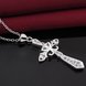 Wholesale Trendy Silver Cross CZ Necklace TGSPN616 2 small