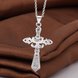 Wholesale Trendy Silver Cross CZ Necklace TGSPN616 3 small