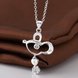 Wholesale Trendy Silver Geometric CZ Necklace TGSPN634 0 small