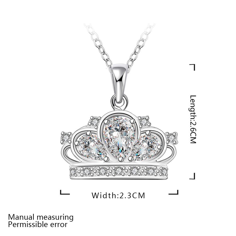 Wholesale Classic Silver Water Drop CZ Necklace TGSPN653 2