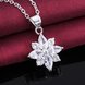 Wholesale Romantic Silver Plant CZ Necklace TGSPN659 3 small