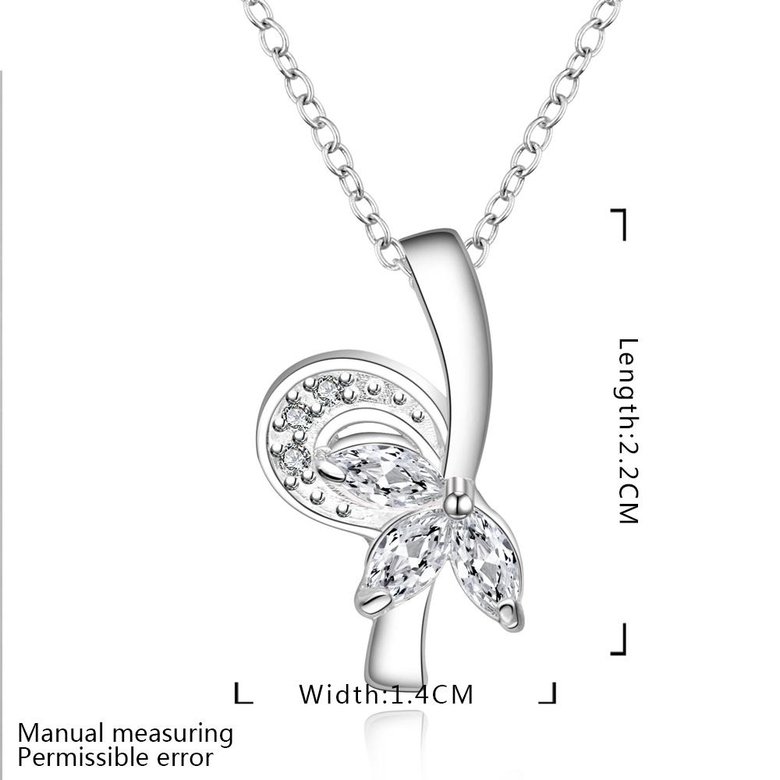 Wholesale Trendy Silver Plant CZ Necklace TGSPN664 1