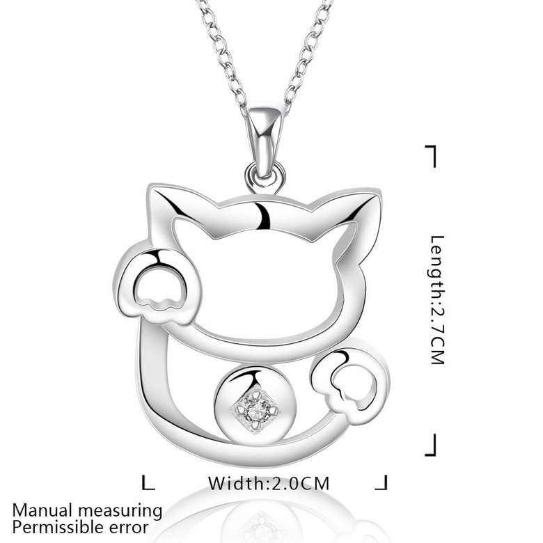 Wholesale Trendy Silver Animal White CZ Necklace TGSPN681 1