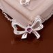 Wholesale Romantic Silver Bowknot CZ Necklace TGSPN683 0 small