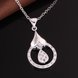 Wholesale Romantic Silver Water Drop CZ Necklace TGSPN714 0 small