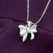 Wholesale Romantic Silver Bowknot White CZ Necklace TGSPN717 3 small