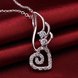 Wholesale Romantic Silver Heart CZ Necklace TGSPN725 3 small