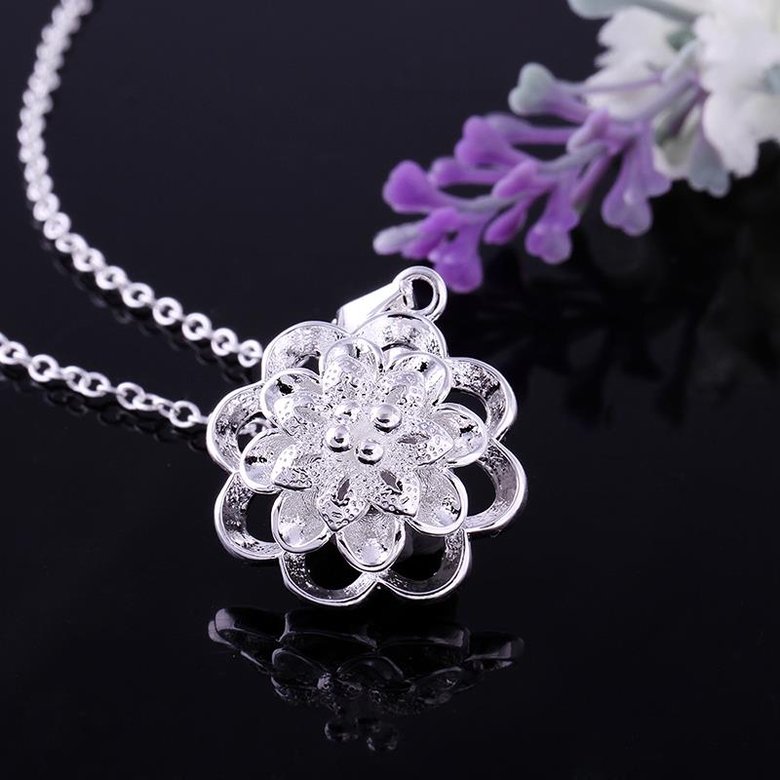 Wholesale Trendy Silver Plant Crystal Necklace TGSPN728 0