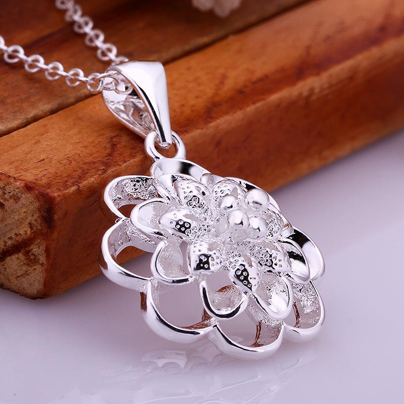 Wholesale Trendy Silver Plant Crystal Necklace TGSPN728 1