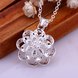 Wholesale Trendy Silver Plant Crystal Necklace TGSPN728 2 small