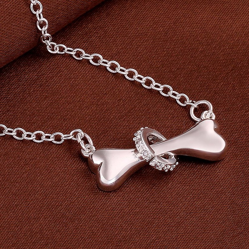 Wholesale Romantic Silver Animal CZ Necklace TGSPN731 0