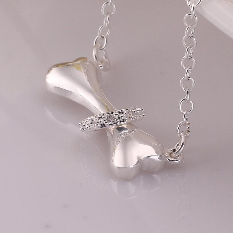 Wholesale Romantic Silver Animal CZ Necklace TGSPN731 2