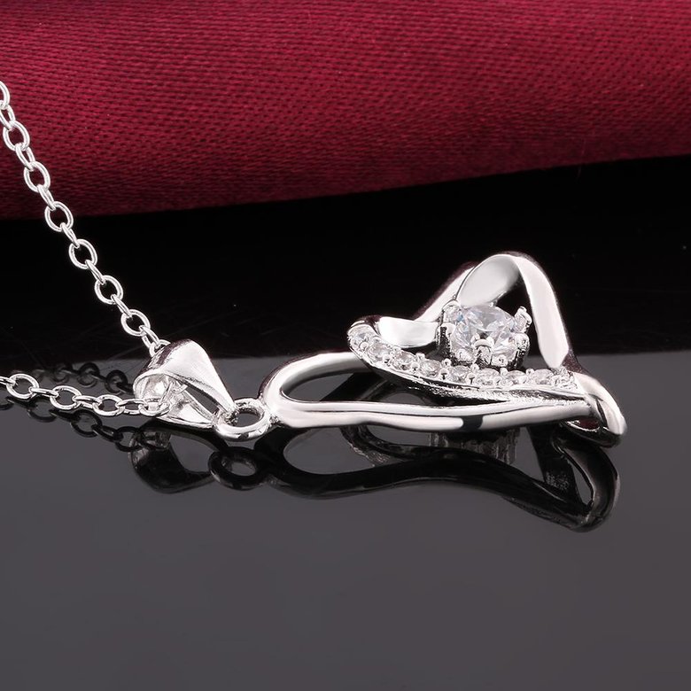 Wholesale Trendy Silver Geometric CZ Necklace TGSPN761 3