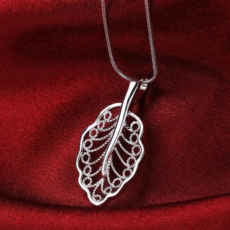 Wholesale Trendy Silver Plant Necklace TGSPN150 2
