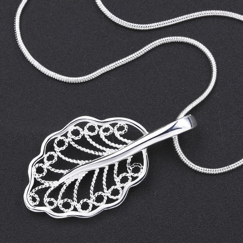 Wholesale Trendy Silver Plant Necklace TGSPN150 3