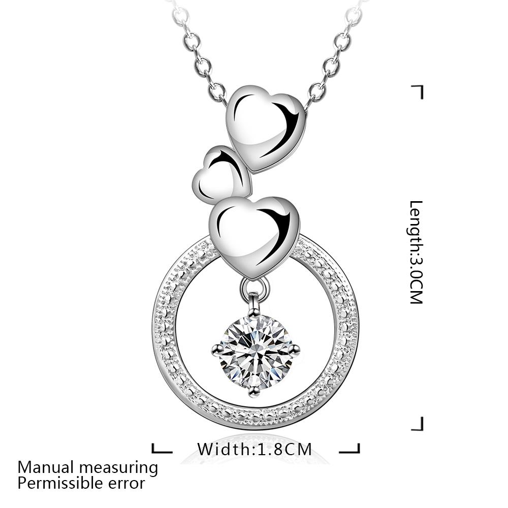 Wholesale Trendy Silver Heart CZ Necklace TGSPN158 0