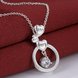 Wholesale Trendy Silver Heart CZ Necklace TGSPN158 1 small