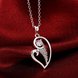 Wholesale Trendy Silver Heart CZ Necklace TGSPN174 1 small