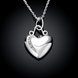 Wholesale Romantic Silver Heart CZ Necklace TGSPN202 1 small