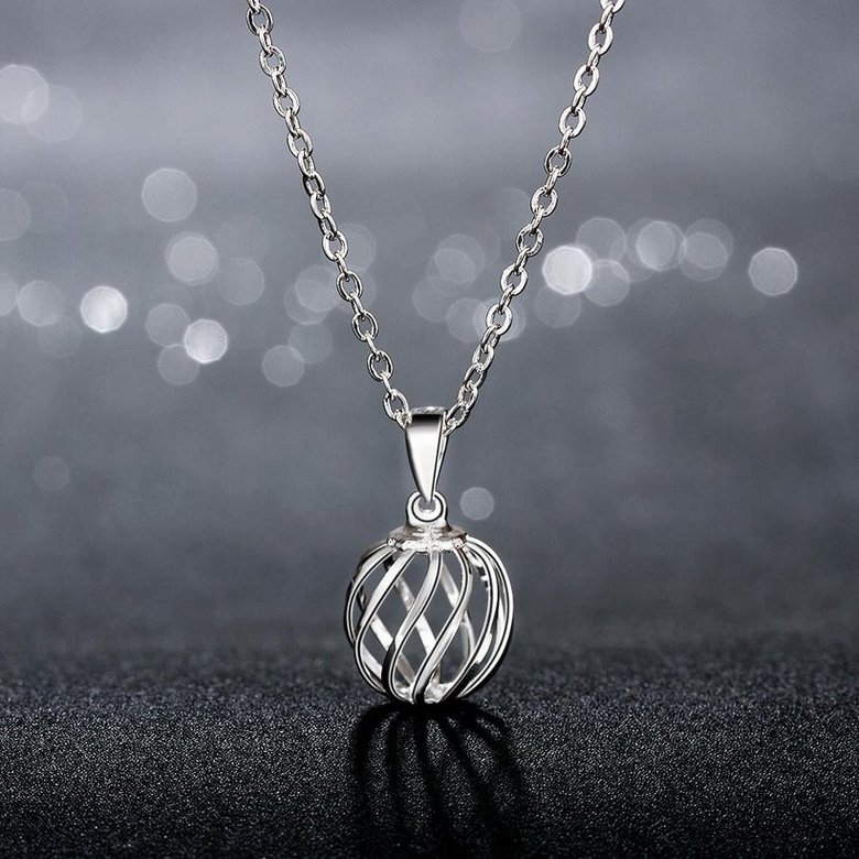 Wholesale Classic Silver Geometric Necklace TGSPN234 0