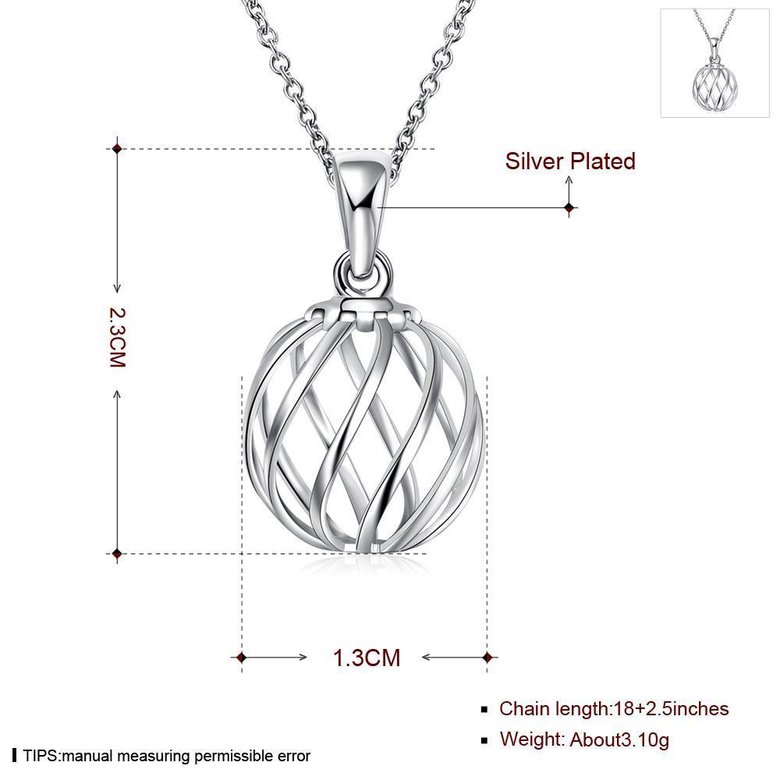 Wholesale Classic Silver Geometric Necklace TGSPN234 2