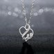 Wholesale Romantic Silver Heart CZ Necklace TGSPN236 2 small