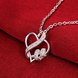 Wholesale Romantic Silver Heart CZ Necklace TGSPN236 3 small