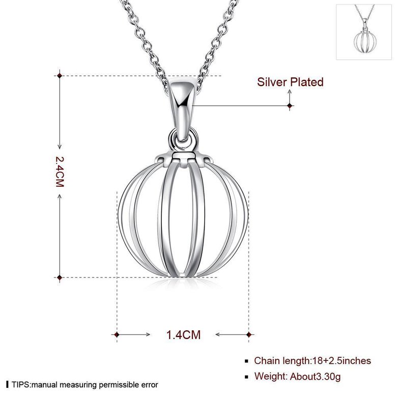 Wholesale Classic Silver Round Necklace TGSPN238 0