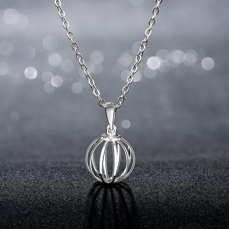 Wholesale Classic Silver Round Necklace TGSPN238 1