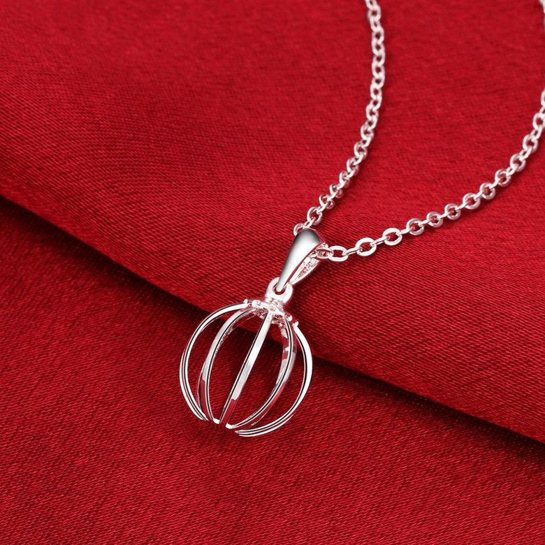 Wholesale Classic Silver Round Necklace TGSPN238 2