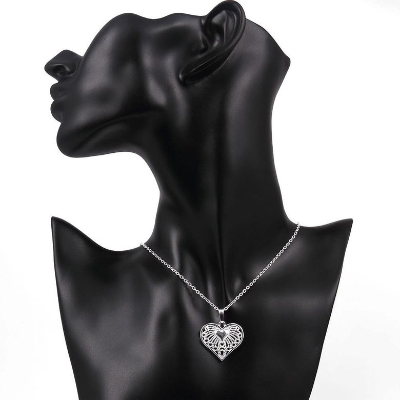 Wholesale Classic Silver Heart Necklace TGSPN244 3