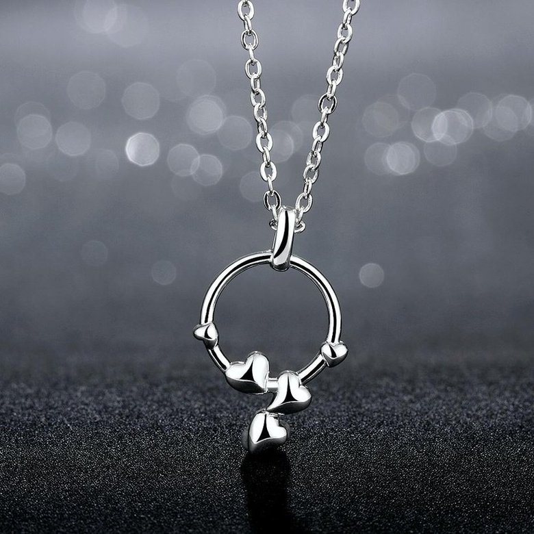 Wholesale Romantic Silver Heart Necklace TGSPN252 1