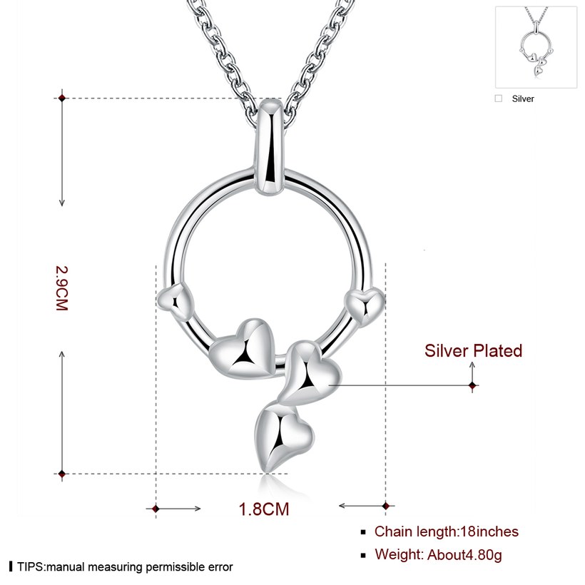 Wholesale Romantic Silver Heart Necklace TGSPN252 4