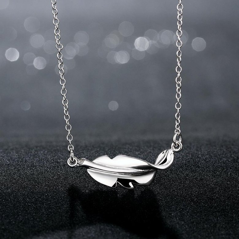 Wholesale Romantic Silver Plant Necklace TGSPN256 3