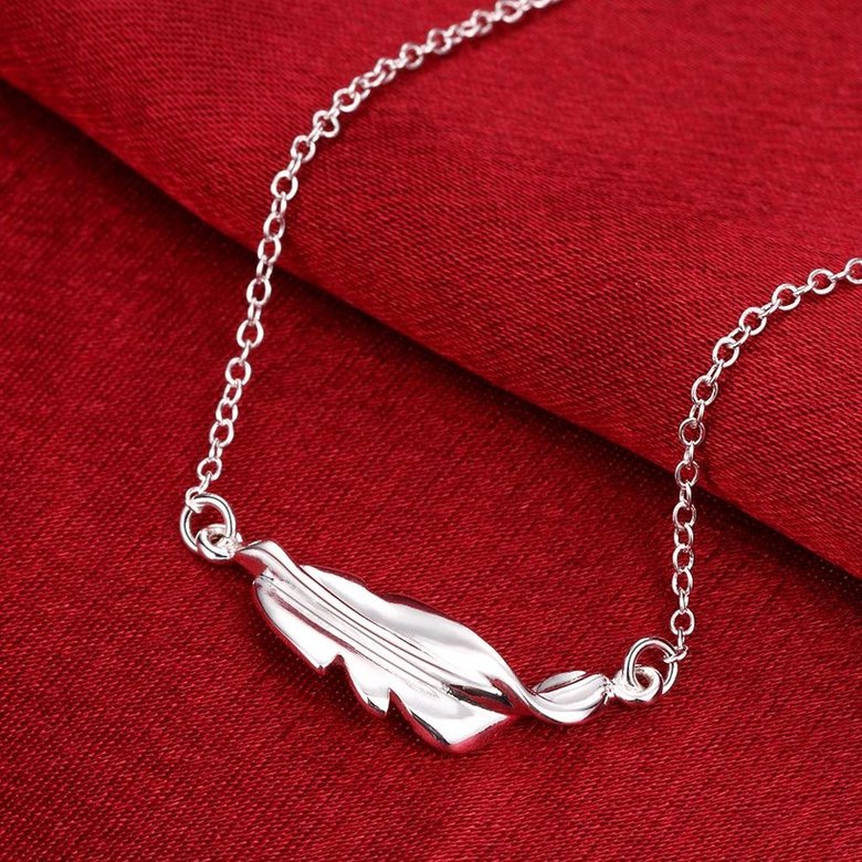 Wholesale Romantic Silver Plant Necklace TGSPN256 4