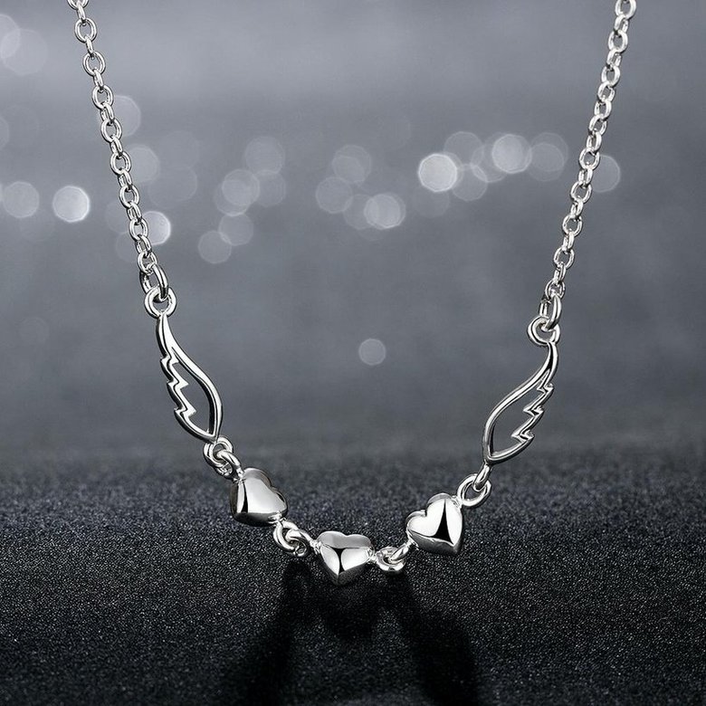 Wholesale Trendy Silver Heart Necklace TGSPN258 2