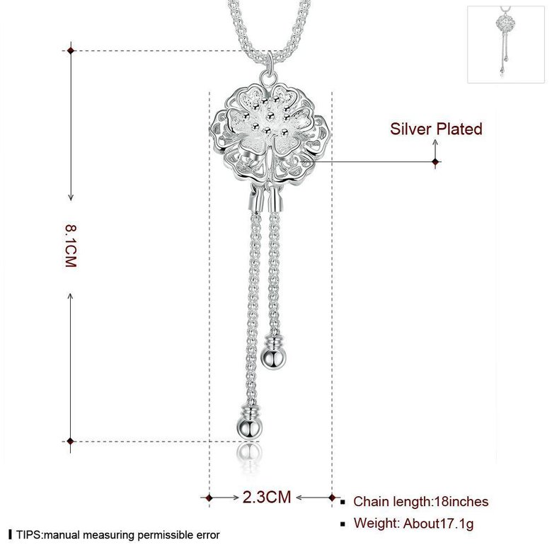 Wholesale Romantic Silver Plant Necklace TGSPN279 0