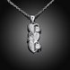 Wholesale Romantic Silver Heart CZ Necklace TGSPN281 2 small