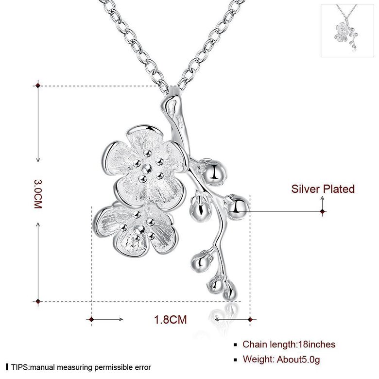 Wholesale Romantic Silver Plant Necklace TGSPN289 0