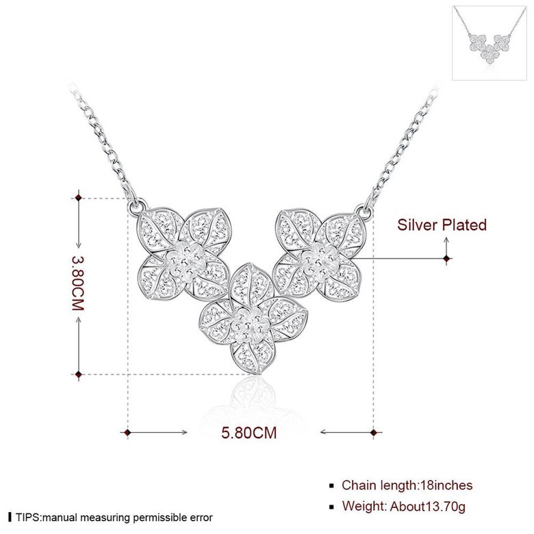 Wholesale Romantic Silver Plant Necklace TGSPN306 0